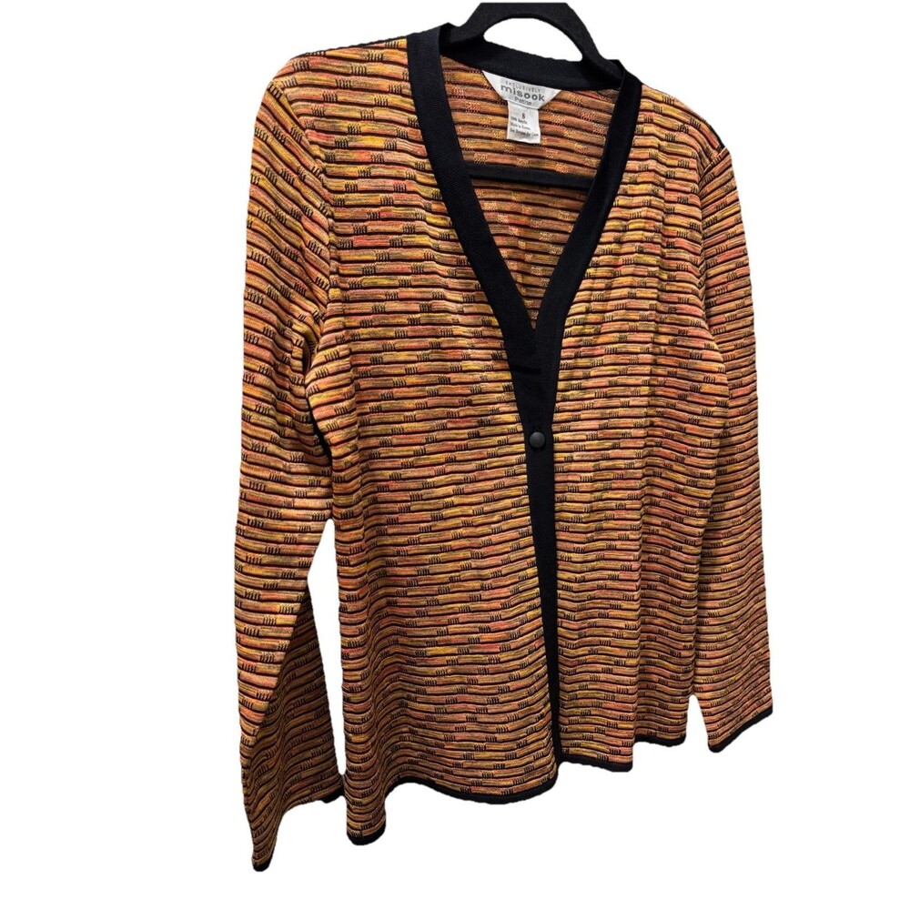 Misook Artsy Button Front Acrylic Cardigan Sweater Size S Petite